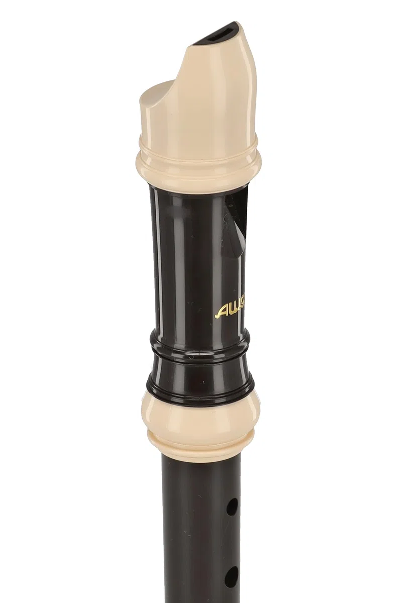 Aulos F-Sopranino Blockflöte Symphony 506B - dunkelbraun /elfenbeinfarbig - deutsche Griffweise, mit Doppellöcher - mit Tasche, Grifftabelle - 3-teilig - mit gebogenem Windkanal