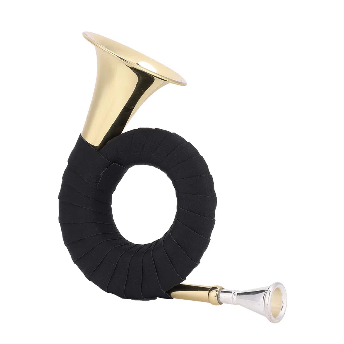 Antik Messing Jagdhorn, C-Dur, Schwarz, mit Mundstück und Koffer, Qualität Pu Lightweight Garantiert