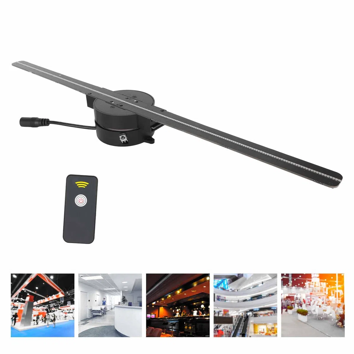 3D-Hologramm-Lüfter, 16,5-Zoll-WiFi-LED-Hologrammprojektor für die Anzeige von Fotos und Videos, Ideal für Ladenschilder, Barpartys, 224 LED-Perlen, 3D-Effekte (EU-Stecker)