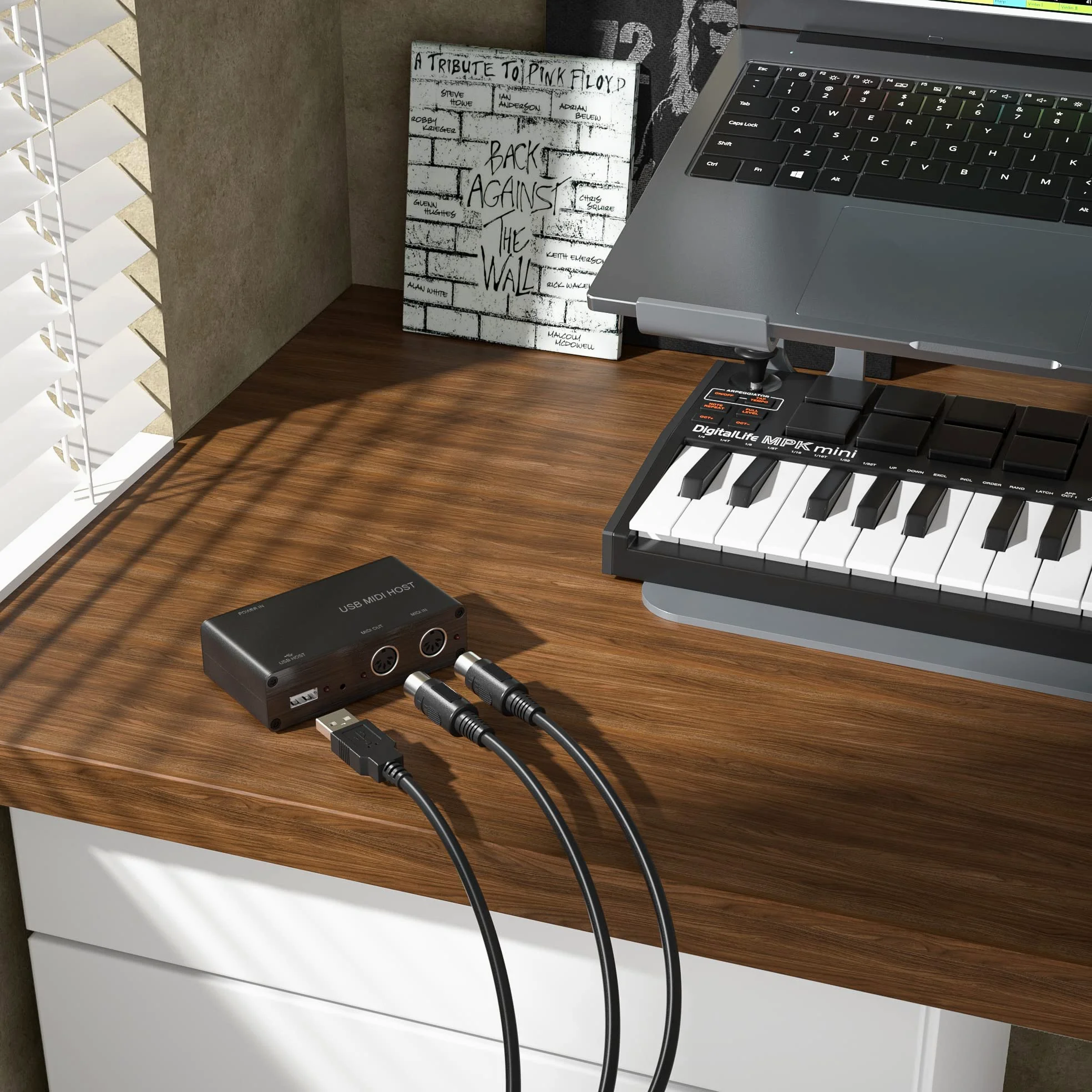 DigitalLife BridgeCore Serie | Eigenständige USB-MIDI-Host-Bridge Box, 1-In/1-Out, 5-Pin-DIN, LED, Metall – Für Anfänger, Studiomusiker & Live-Performer 【Schwarz, 1 Stück】