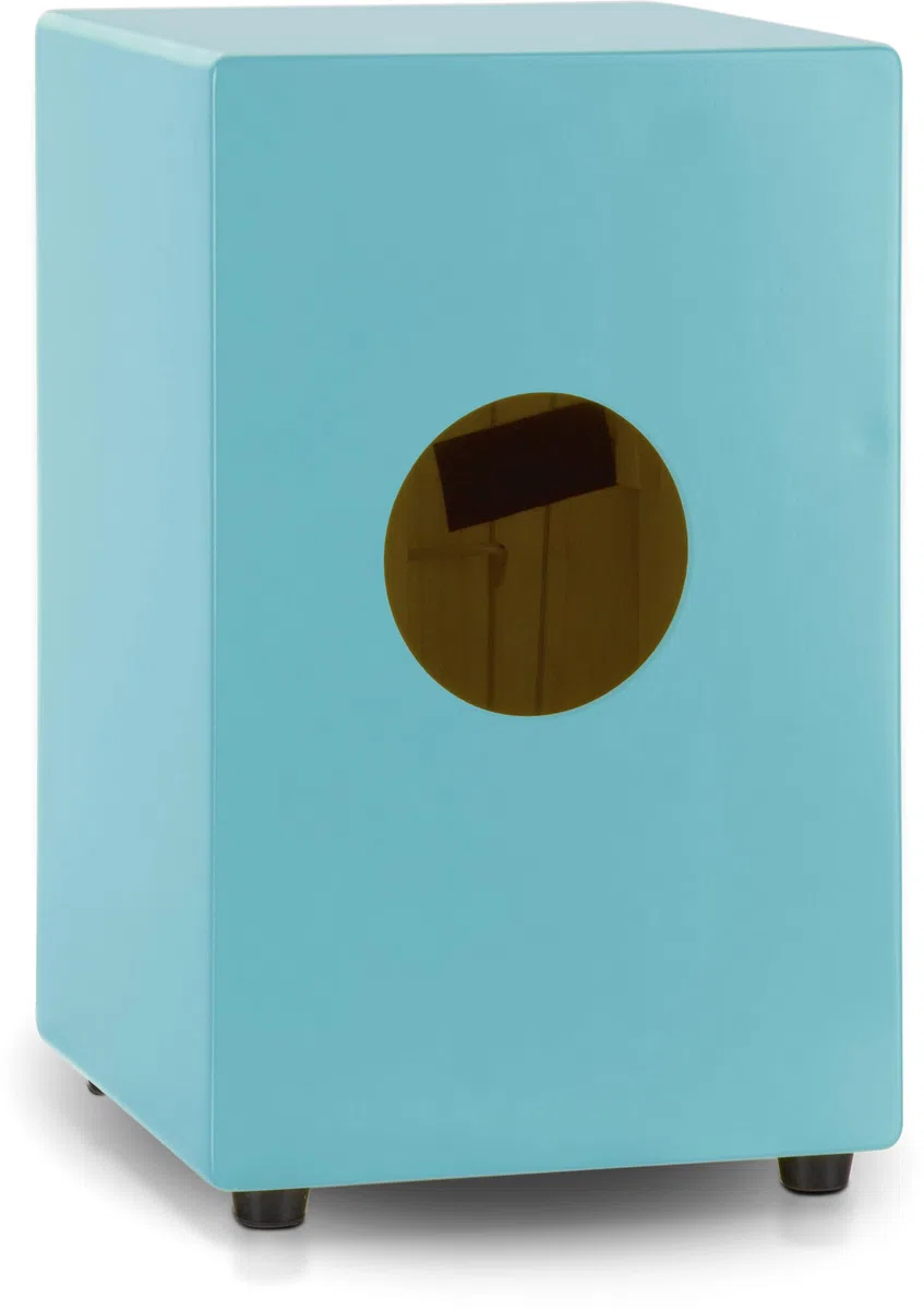 XDrum KC-37B Kinder-Cajon Set - Kleine Cajon Für Kinder - 36 cm Hoch - Snare-Effekt Durch Stimmbare Gitarrensaiten - Spar-Set Mit Schule Für Einsteiger - Blau