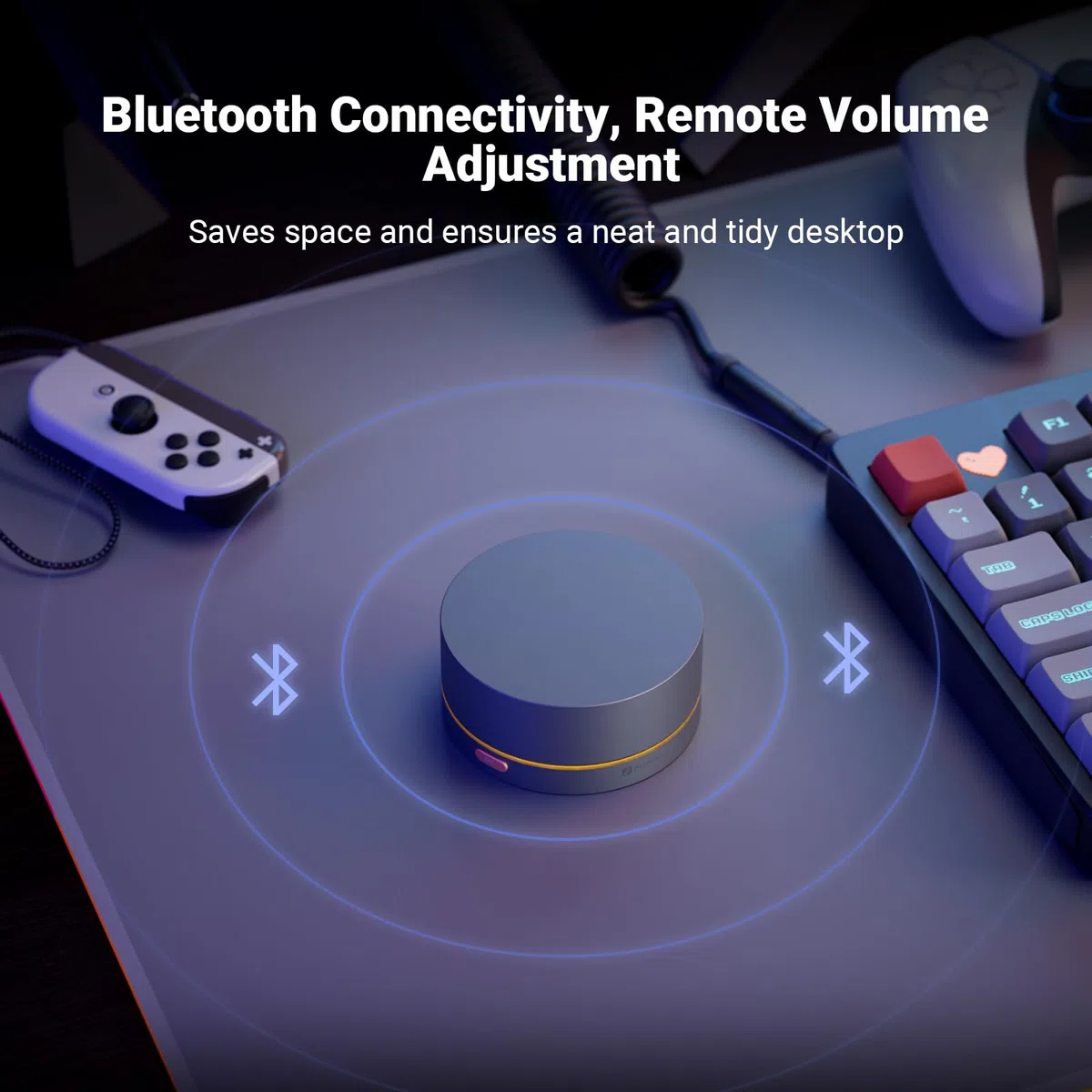 Fosi Audio VOL20 Bluetooth Lautstärkeregler, USB Multimedia Controller für PC/Gaming/Home Audio/Schreibtisch, RGB-Beleuchtungsanpassung Multifunktionstaste mit Einstellung