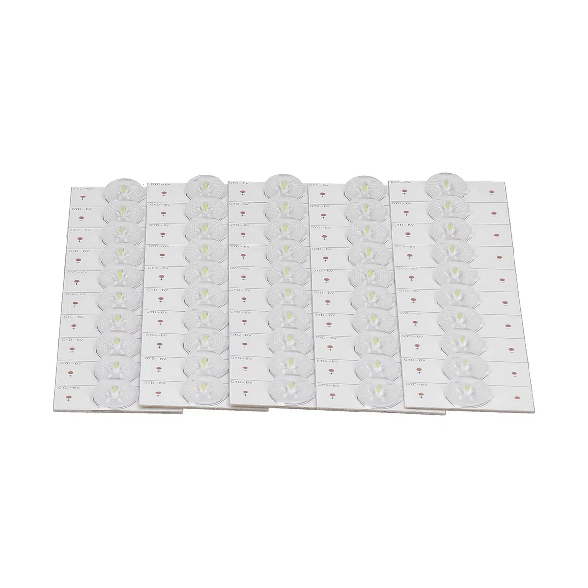 Eujgoov 50 Stück SMD-LED-Lampenperlen mit Optischer Linse, 6-V-TV-Hintergrundbeleuchtungs-Reparaturteile für Universelle LCD-Lichtleiste, Schnelle Wärmeableitung, Langlebige Glasfaserplatte für Profis