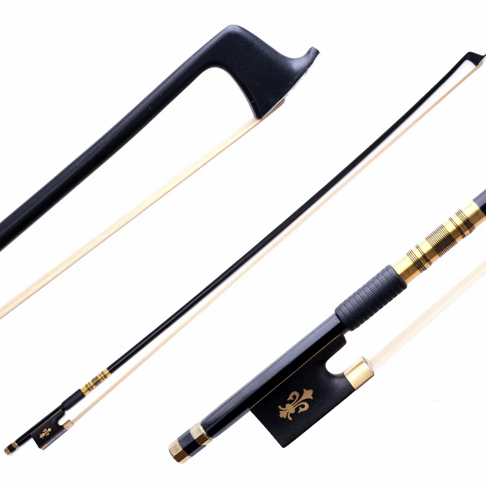 4/4 Professional Carbon Fiber Violinbogen - Full Size Orchesterbogen mit mongolischem Rosshaar & Fleur-de-Lis Design, Pro-Grade Low-Maintenance für Konzertniveaus