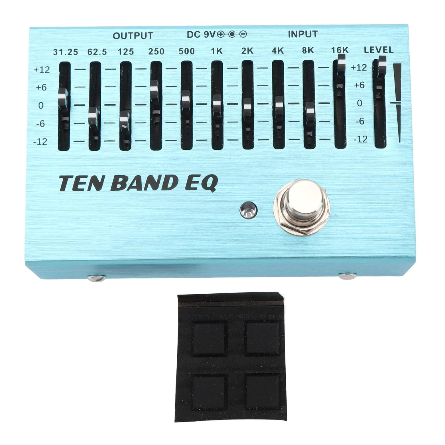 10 Band EQ EQ Pedal 10 Band EQ Single Block Gitarre Bass Mini Equalizer Effektpedal mit True Bypass Aluminium Körper Band Controller DC9V