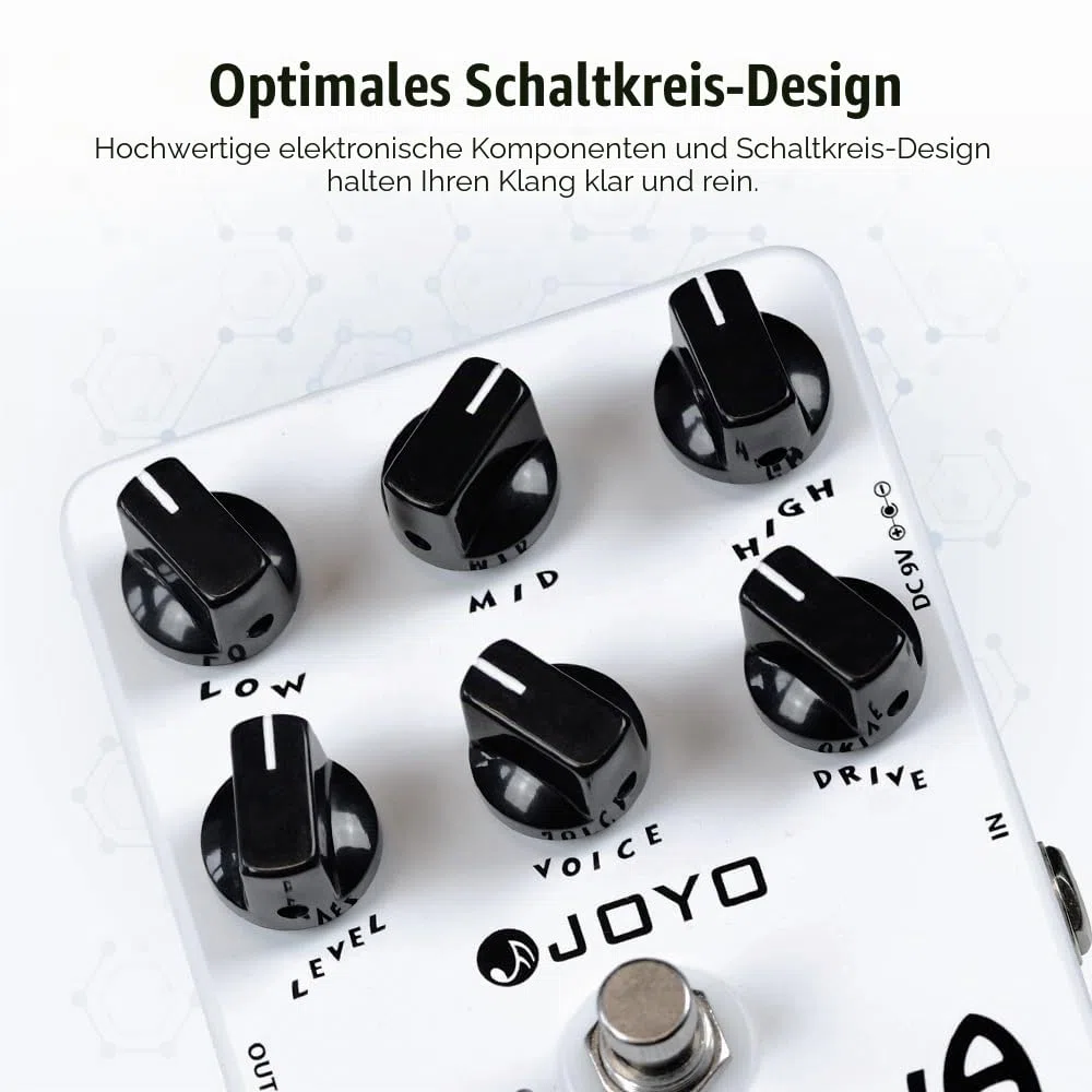 JOYO California Sound Overdrive Distortion Amp Simulator Pedal für Rock-Töne von OD bis Dist (JF-15)