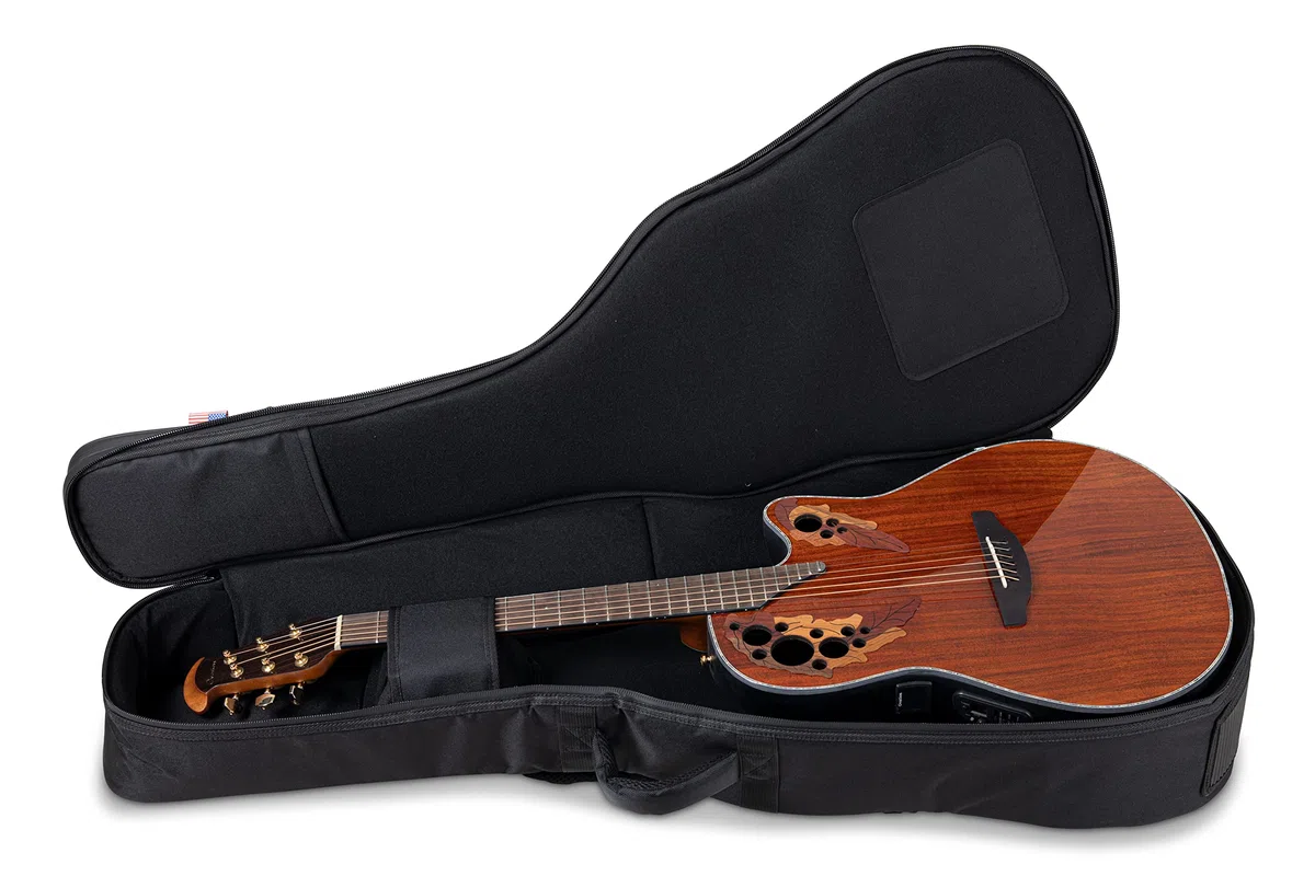 OVATION Guitars Gitarren Gig Bag Deluxe – passend für Deep Bowl/Mid-depth + 12-String – Cordura Tasche gepolstert – wasserabweisend – OVGB-DL-MD