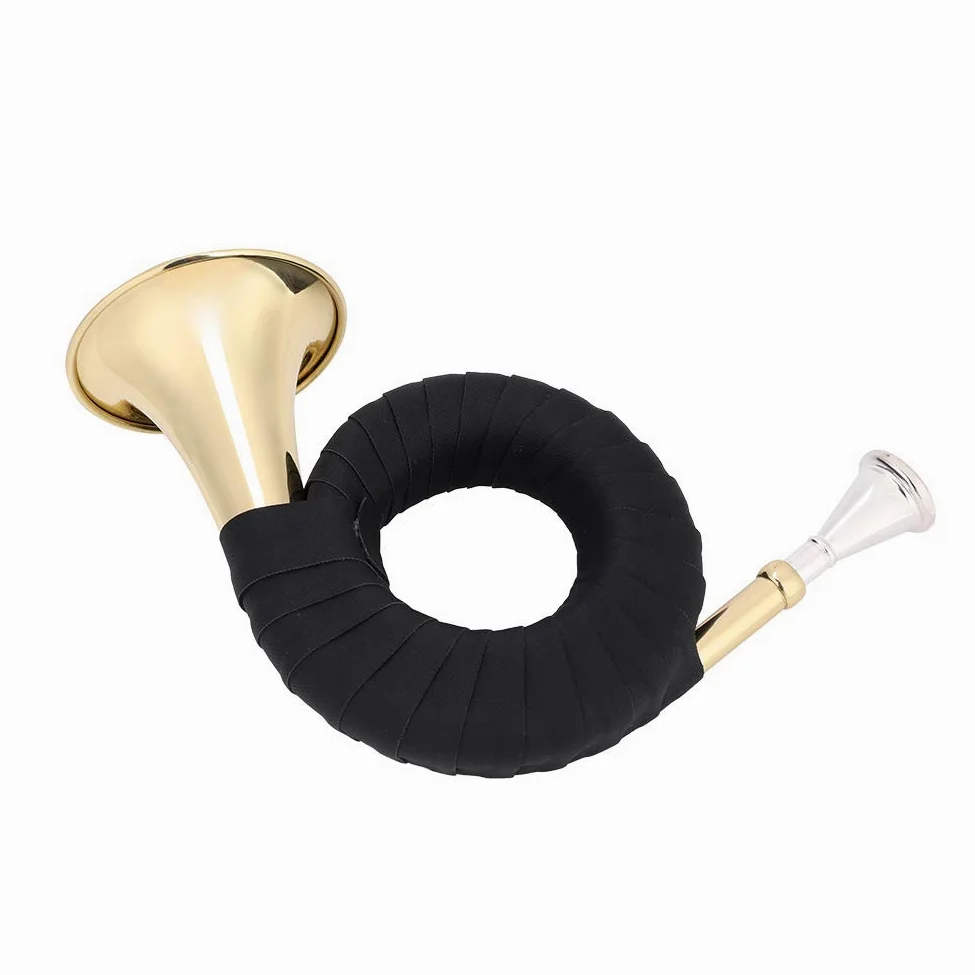 Walfront Mini-Messing-Bb-Jagdhorn, Leichtes Blechblasinstrument für Musikliebhaber und Lernende mit Exquisitem Design und Bequemem Griff