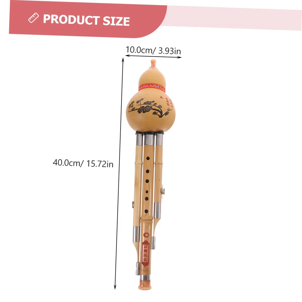Chinesisches Hulusi Bambusflöte C-dur Handgefertigtes Ethnisches Musikinstrument mit Drei Tönen Bambusmaterial Elegantes Design mit Zwei Sub und Einem Plunger für Zufälliger Stil