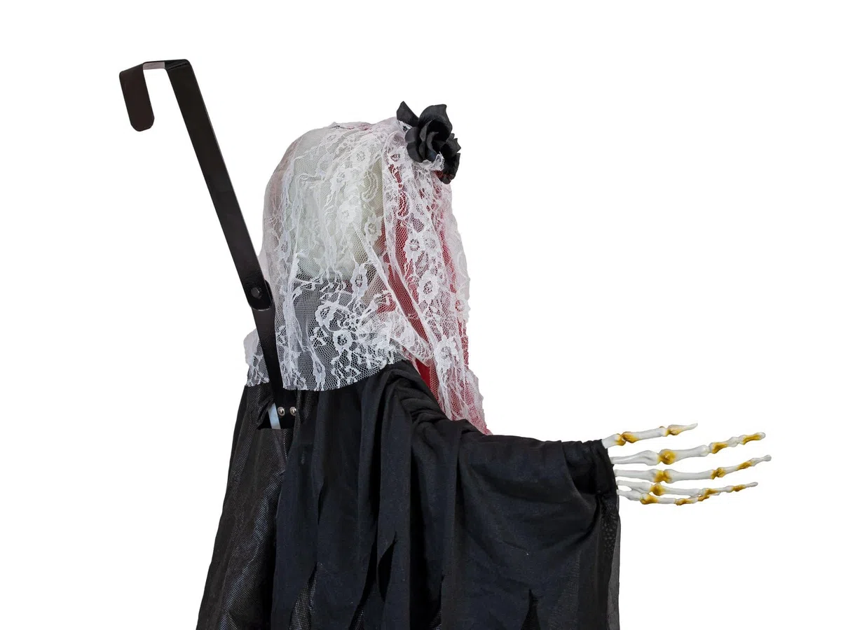 EUROPALMS Halloween Figur Skelett La Catrina, animiert, 100cm | Animierte Figur mit Licht-, Sound- und Bewegungseffekten