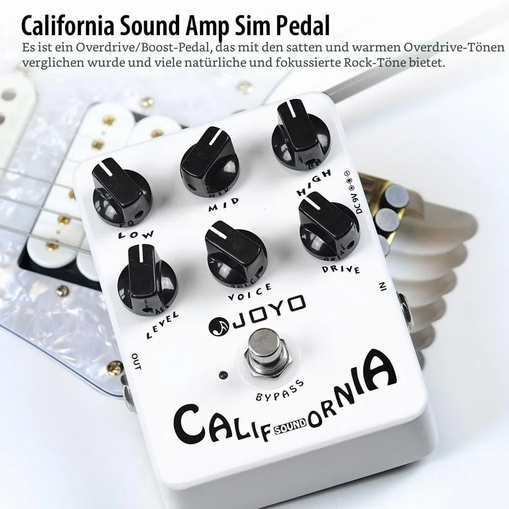 JOYO California Sound Overdrive Distortion Amp Simulator Pedal für Rock-Töne von OD bis Dist (JF-15)