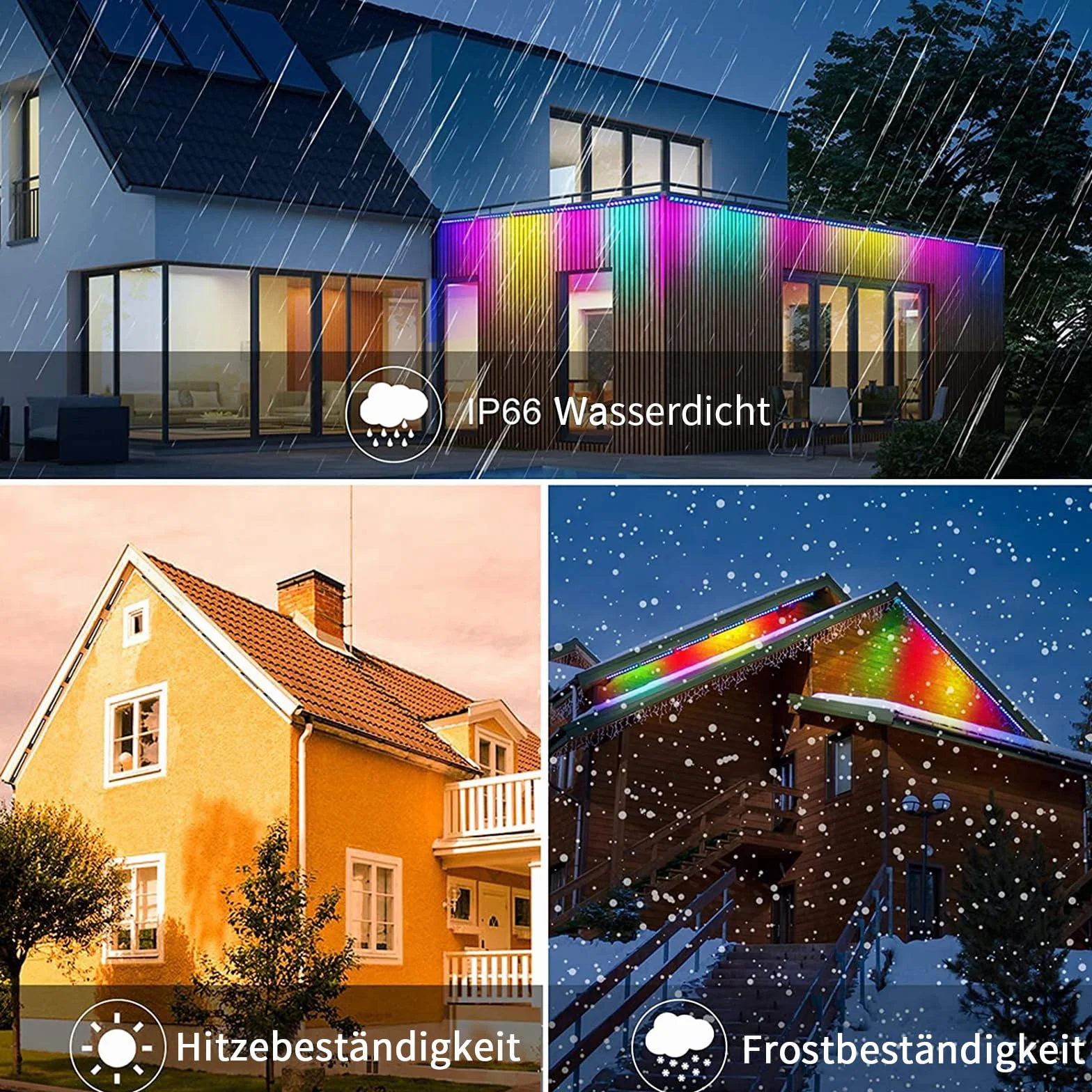 MEIHUA 42W RGB Strahler 10 Farben 30 Modi 6 Helligkeitsstufen IP66 Wasserdicht Wallwasher LED Bar Lichteffekte mit Fernbedienung Partylicht für Außen DJ Party Bühnenlichter Weihnachten Halloween